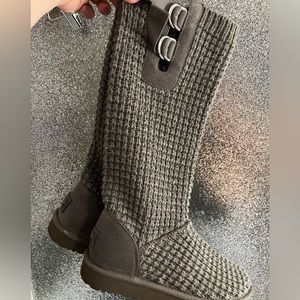 UGG knitted boots, silver accents